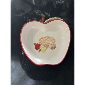Vintage Cracker Barrel Apple Shaped Deep Dish Pie‎ Plated, Oven Safe